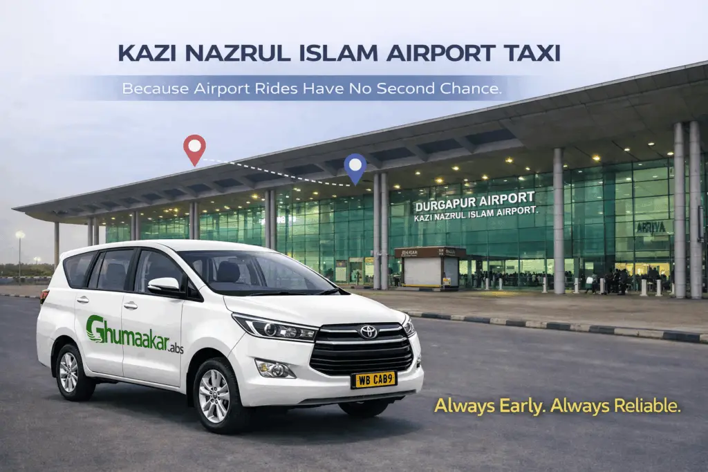ghumaakar cabs airport taxi at kazi nazrul islam airport ( durapur airport ).