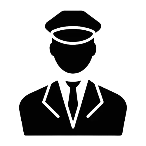silhouette illustration of a chauffeur driver wearing a suit and hat icon vector removebg preview
